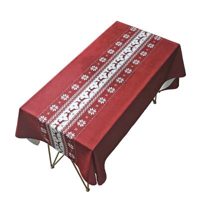 China 2021New Modern Design Christmas Tablecloth Polyester Party Tablecloth Stain-Resistant Fabric Waterproof for sale