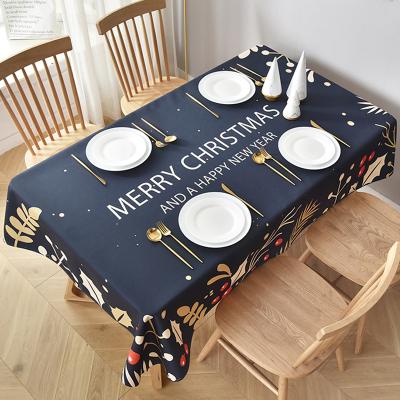 China 2021 New Square Tablecloth Navy Blue Tablecloth Oil Resistant And Waterproof Waterproof Table Cloth for sale