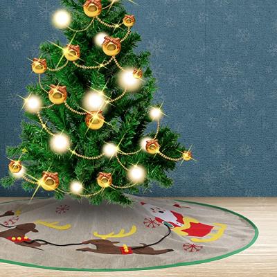 China Environmentally Friendly Best Burlap Christmas Tree Skirt Reindeer Rustic Christmas Tree Skirt for sale