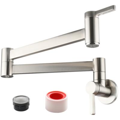 China High quality modern rotatable hot sale foldable design, commercial brass double handles kitchen faucet for sale