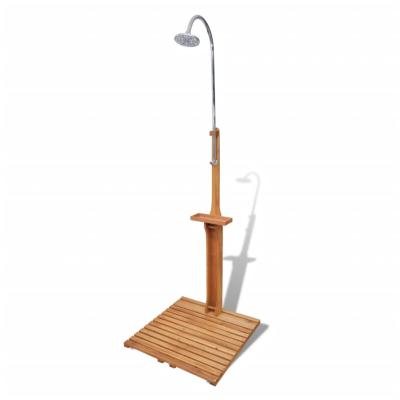 China Modern Hot Selling High Quality Water Pressure Adjustable Rotary Hardwood + Fir Wood Garden Solar Shower for sale