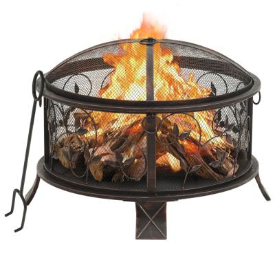 China Rustic Stocked Fire Pit With Poker 26.6 XXL Steel for sale