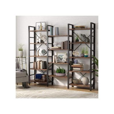 China Modern Wooden Modern Home Office Furniture Industrial Bookcases Living Room Shelf Storage Racks for sale