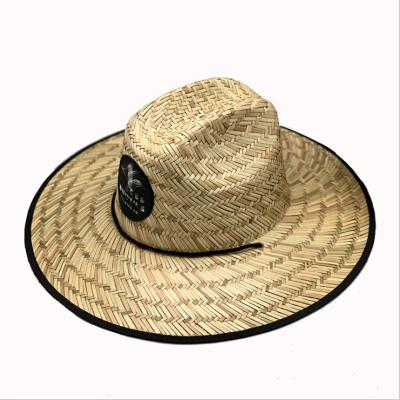 China Big Brim Logo Image Logo Summer Custom Hat Lifeguard Straw Cowboy Hat Men's Big Brim Surf Hats Wholesale for sale