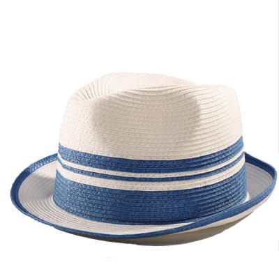 China Wholesale Customized Colorful Striped Straw Paper Felted Hat Hats Summer Felted Hat Hats for sale