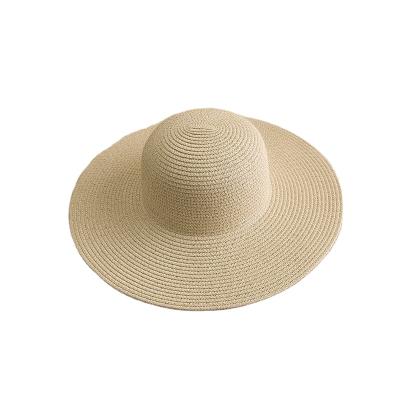 China Lady Character Summer Straw Hats For Women Beach Sun Floppy Sun Hat With Brim Plain Braided Hat Custom Logo for sale