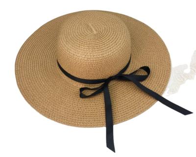 China Eco-friendly Cheap Image Straw Hat For Baby Sun Hat With Ribbon For Kids Summer Paper Hats for sale