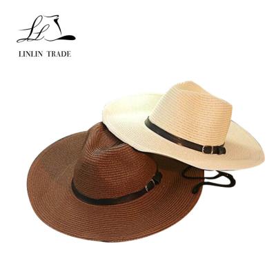 China Picture Wide Brim Customized Paper Braid Straw Hat Custom Color Cowboy Hats For Men for sale