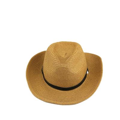 China Promotional Image Cheap Mens Cowboy Straw Hats With Custom Printed Logo for sale