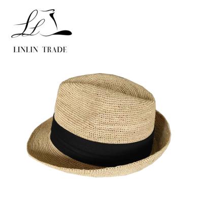 China Wholesale Hot Selling Image Cowboy Hat Fedora Panama Raffia Straw Hats For Men for sale