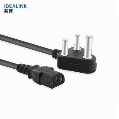 China COMPUTER India Power Electrical Plug With Mains Cord South Africa 3 Pin Power Cable For Computer and Laptop for sale