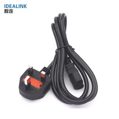 China UK Computer Custom Length 3 Prong Power Cord Cable For Laptop And Computer for sale