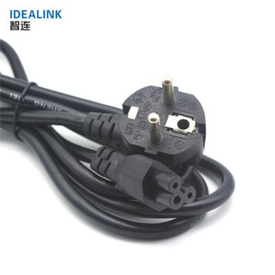 China Custom Copper Computer Cable 3 Pin Pc Power Cord European Power Supply Cord for sale