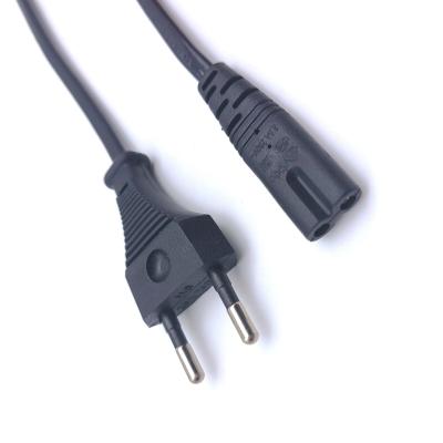 China Telecom China Manufacturing European Standard AC Power Cable 2 Pin EU Power Cord For Computer for sale