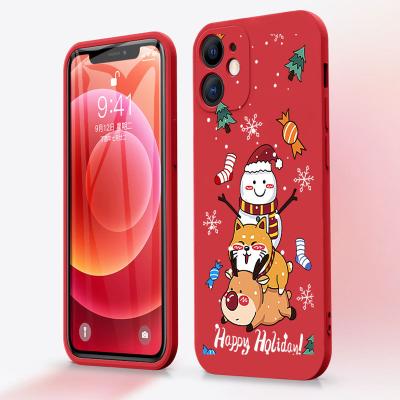 China Colorful Merry Christmas Design Soft TPU Cover Mobile Phone Case Cell Phone Case For iPhone 12 /13ProMax for sale