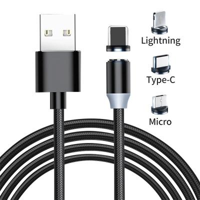 China Wholesale Mobile Phone 3 in 1 USB Magnetic Charging Cable for Typing to C Mobile Phone Magnet Micro Data Cables for sale