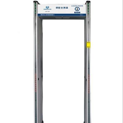 China Metal Detector Gate Infrared Forehead Temperature Instruments Security Gate 100 sensitivity level en venta