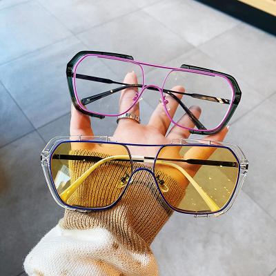 China Beam Sunglasses Square Women's Sunglasses New Large Frame Double Retro Fashion Sunglasses for sale