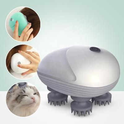 China Plastic Electronic Dual Plug Machine Head Vibrating Hair Shampoo Brush Hair Brush Scalp Head Massager Silicone Head Massager for sale