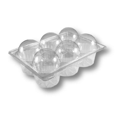 China Custom Transparent Food Packing Tray Food Wrapping Dessert Tray 6 Cavity Transparent Roll Tray for sale