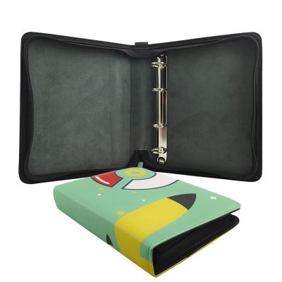 China Fashion ModernQiu Collection Card Binder Zippered Leather Padfolio Folder Bag for sale