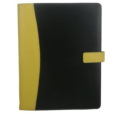 China Custom Modernqiu A4 office or promotion file cowhide pu leather padfolio folder business leather folder for sale