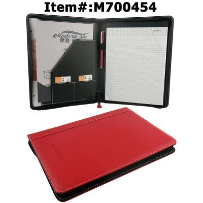 China High Quality Office Supplies Modernqiu A4 PU Tourist Leaflet Business Folder Organizer Leather Folder for sale