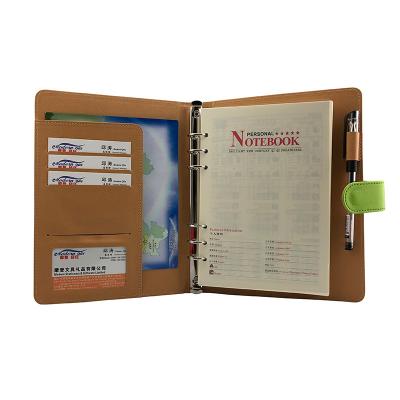 China Modernqiu A5 Size PU Leather Organizer Binder Personal High Quality Custom Leather Office Stationery Binder for sale