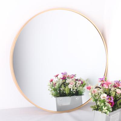 China Round Mirror Frame Wall Mirror Minimalist Aluminum Mirror Living Room Suppliers for sale