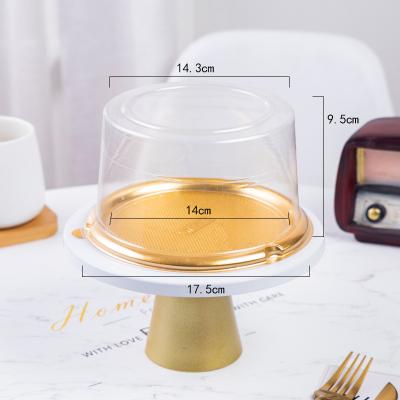 China Disposable 6 Inch Food Grade Gold Thermoforming Plastic Blister With Clear PET Lid Wedding Round Square Cake Box Food Container for sale