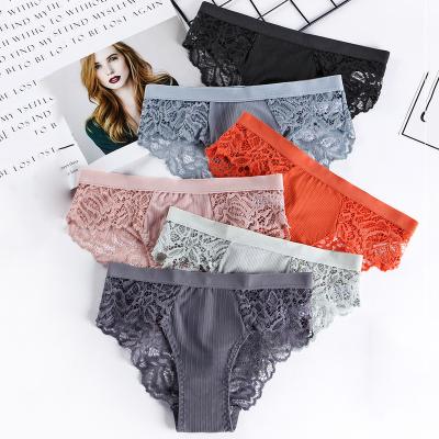 China Best Viable Selling Female Underwear Transparent Breathable Bikini Hollow Out Sheer Hippie Women's Panties With Lace for sale