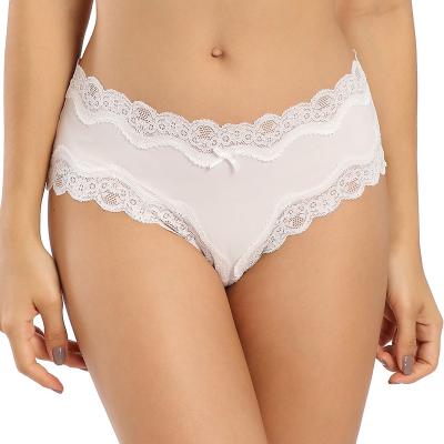 China Plus Size In Stocking Underwear Wholesale Sexy Soft Elastic Lace Women Panties Mid Waist Panties for sale