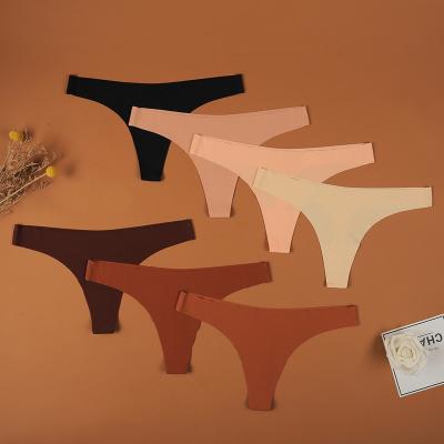 China Youth Viable Women's Thongs One Piece Wholesale Fashionable Customized Colored Underwear Ladies Bonded Seamless G - String Panties For Women for sale