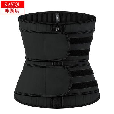 China Sustainable Neoprene Sauna Sweat Double Control Belly Belt Waist Trainer For Women Weight Loss for sale