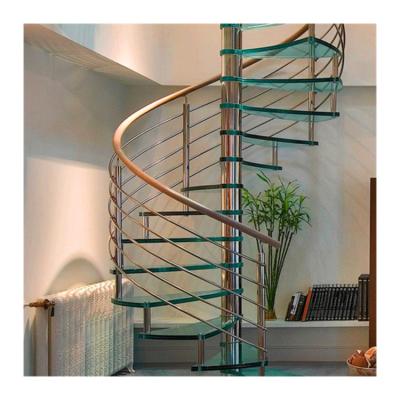 China Modern The Cheapest Diy Spiral Staircase Glass Spiral Staircase Indoor Factory Direct Supply for sale