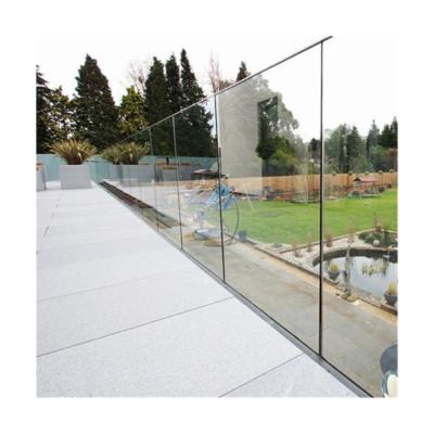 China China factory modern u channel glass fencing price indoor u channel balustrade glass stair aluminum railing for sale