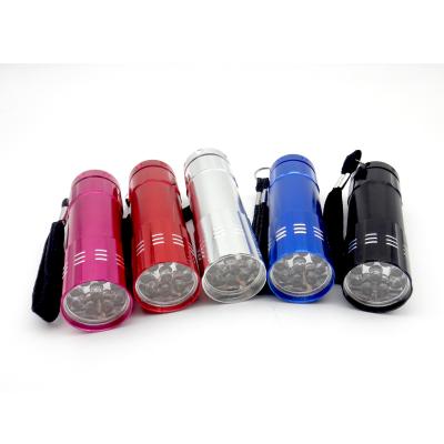 China Hot Sale 395-400 Nm 9 LED Emergency UV Flashlight UV Detector Led Flashlight UV Torch UV Light for sale