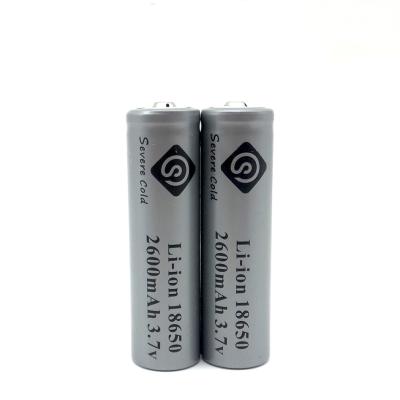 China Cold Severe High Quality Cheap Toys Battery 3.7V 2600mAh MSDS 18650 Rechargeable Battery With Customize Film For Headlight Flashlight for sale