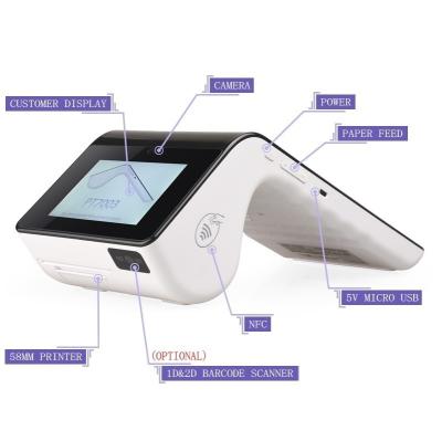 China Android9.0 Mobile Smartphone POS-systeem voor restaurants NFC-lezer Te koop