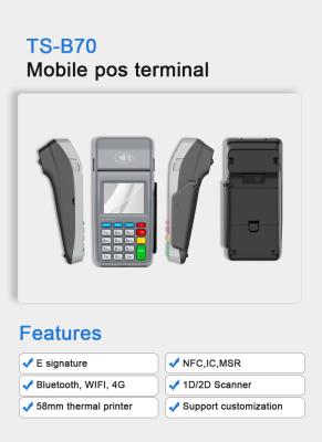 China Sistema Linux Terminal de pago móvil de POS inteligente inalámbrico de 2.4 pulgadas Negro en venta