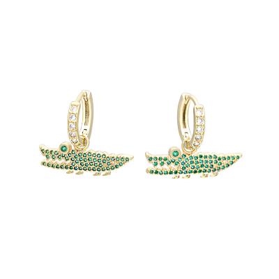 China Creative Wanjun Jewelry Crocodile Green Zircon Drop Earrings CLASSIC for sale