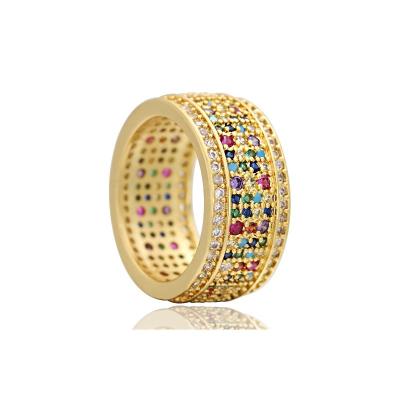 China CLASSIC wanjun gold plated colored crystal ring for sale