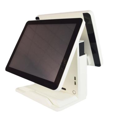 China Commercial coffee pos system machine with two 15 inch displays for sale