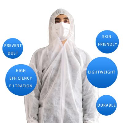 China pp china manufacturing good quality protective suit white coverall without tape disposable coverall safety jackets protective suit for sale