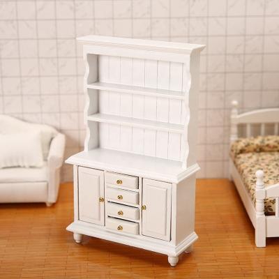 China Children's Room Dollhouse 1 Mini Furniture 12 Mini Miniature Four Drawer Display Cabinet Cabinet Bookcase Three Tier Decoration for sale