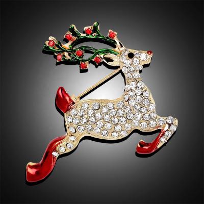 China High Quality Christmas Gift Jewelry Sika Christmas Deer Brooch Pin Clothes Decoration Pins For Merry Maximum for sale