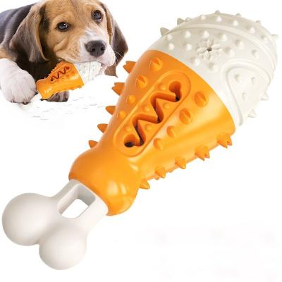 China Funny Nylon Stocked Turkey Leg TPR Dog Chewing Toy Detachable Drumstick Molar Stick Bite Toys For Large Dogs Aggressive Chewers for sale