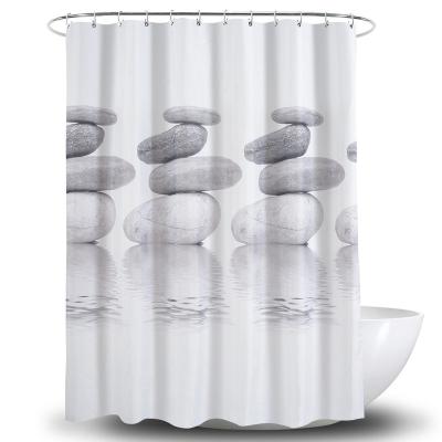 China Durable Explosive Polyester Pebble Print Thickened Waterproof Shower Curtain Bathroom Curtains for sale