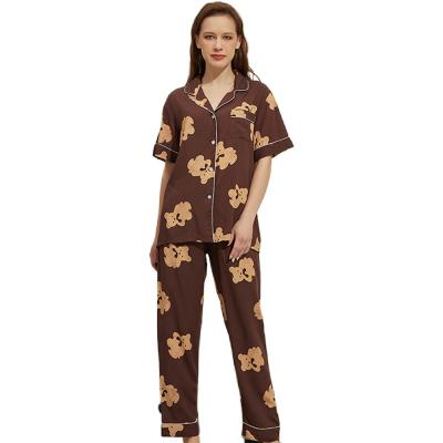 China Breathable Spring and Autumn New Cute Bear Home Women's Cotton Pajamas Clothes Long-sleeved Pajamas Suit for sale