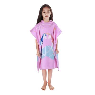 China European and American Viable Children's Bathrobe Cartoon Can Wear Extended Cotton Hooded Coat Bath Towel at Home for sale